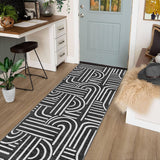 Garvee Modern 2x6 Abstract Kitchen Runner Rug Non Slip Soft Long Carpet for Hallways Bedroom Bathroom Laundry Black - Black