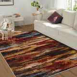 Garvee 9x12 Rug for Bedroom RedRug for Living Room Large Area Rug Non Slip Modern Rug Abstract Floor Mats Throw Rugs for Dining Room Stain Resistant No Shedding Classroom Rug 9'x12' - Red