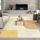 Garvee Washable Rugs 4x6 Rug for Living Room Modern Geometric Area Rug for Bedroom Decor Non Slip Carpet Abstract Soft Throw Rugs for Office Classroom Dining Room Beige 4'x6' - Beige