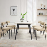 Garvee Mid-Century Dining Chairs Set of 2, Boucle Dining Room Chairs, Round Upholstered Chairs with Adjustable Legs - (Camel Color, Black Leg) - Camel-boucle