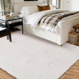 Garvee Fluffy & Sheepskin White 5x8 Plush Shag Rug, Non-Shedding Easy Care Fuzzy for Living Room Decor - White