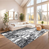 Garvee 9x12 Washable Rugs Modern Abstract Living Room Rug Non Shedding Stain Resistant Black/Grey - Black/Gray