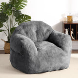 Garvee Bean Bag Chair with Filler, 51” Giant Bean Bag Sofa for Adults Kids, Soft Cozy Large Beanbag Sofa Chair with Armrests for Living Room Bedroom, Dark Grey - Dark Gray