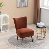 Garvee Armless Accent Chair With Rubber Wooden Legs Modern Upholstered Corner Side Chair For Living Room Bedroom Office Hotel Burnt Orange - Burnt Orange