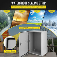 Garvee Junction Box, Steel Electrical Box 24x16x12", NEMA 4X Electrical Enclosure Box IP66 Waterproof & Dustproof, Universal Electrical Project Box with Lock & Mounting Plate