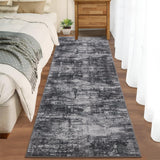 Garvee Area Rug Soft Fluffy Abstract Carpet for Living Room Bedroom Kitchen 2x6ft Black - Black
