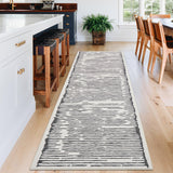 Garvee Runner Rug 2x6 for Hallway, Modern Stripe Carpet, Soft Non Slip Low Pile, Beige Gray - Beige Gray