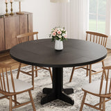 Garvee 47 Inch Round Dining Table, Wood Kitchen Table, Dinning Room Tables for 4-6 People, Dinner Table with Wooden Tabletop and Legs for Dining Room Living Room, Black (Only Table)