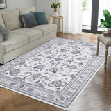 Garvee Area Rug 8x10 Large Vintage Rug Machine Washable Area Rug Indoor Floor Cover Boho Distressed Rug Retro Accent Area Rug for Living Room Bedroom Kitchen, Grey - Gray