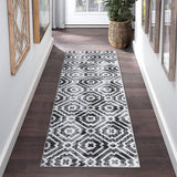 Garvee Runner Rug 2x6 Feet Washable Modern Geometric Hallway Runner, Non-Slip Stain Resistant Area Rug Contemporary Moroccan Kitchen Mat Entryway Carpet Runner for Doorway Bedside, Grey - Gray