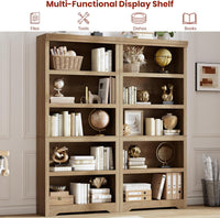 Garvee 5 Tier Bookshelf, 69" Tall Farmhouse Bookcase with Adjustable Shelves, 31.5" W Floor Standing Open Display Storage Rack with Anti-Slip Design for Home Office, Balcony, Library, Study / Living Room, Brown