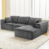 Garvee 108" Modular Sectional Sofa Cloud-Like L-Shaped Couch with Chaise Lounge Convertible Compression Sleeper No Assembly Required Corduroy Fabric for Living Room Bedroom Apartment