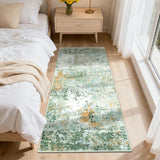 Garvee Modern Abstract Runner Rug - 2x6 Washable Carpet Runner for Hallways Non Skid Laundry Room Rug, Soft Non Slip Indoor Throw Runner for Kitchen Bedroom Bathroom, Green - Green