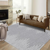 Garvee Washable Area Rug 8x10 Large Rug Modern Rugs Grey Checkered Rugs Geometric Rugs Soft Geometric Carpet Non-Slip Rugs Stain Resistant for Living Room Farmhouse Dining Room Kids Play Mats,8x10 - Gray