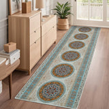 Garvee Vintage Boho Runner Rug 2x6 Washable Kitchen Runner Rug Traditional Carpet Stain Resistant Throw Carpet With Non-Slip Backing Low Pile Floor Cover For Hallway Laundry Bedroom,Orange - Ancient Orange