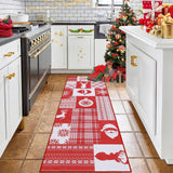 Garvee Washable Rug Christmas Rug 5x7 Christmas Tree Indoor Carpet for Living Room, Bedroom Dining Room Kitchen Non-Slip Indoor Floor Decor - Red/Green/Cream