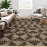 Garvee Washable Rugs for Living Room 5x7 Area Rugs, Modern Geometric Rug, Low Pile, Brown, Non-Slip, Stain Resistant - Brown