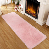 Garvee Fluffy & Sheepskin Light Pink 2x8 Runner Fuzzy Rug, Plush Soft Carpet for Living Room Bedroom Dining Decor - Light Pink