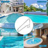 Garvee Pool Rail 55"x 32", 304 Stainless Steel 385LBS Load Capacity Silver Rustproof Pool Handrail for Inground Pool with Blue Grip Cover & Accessories
