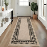 Garvee Indoor Room Decor Washable Low Pile Non Slip Foldable Runner Rug for Living Room 2x6 ft - Jute
