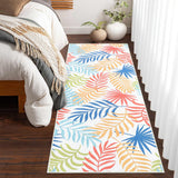 Garvee Washable Rugs 2x6 Runner Rug Modern Throw Rugs Boho Rug for Entryway Non Slip Rugs Botanical Area Rug for Bedroom Office Rug Neutral Nursery Rug Palm Leaves Farmhouse Rug Multi Color - Multicolor