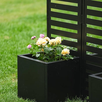 Garvee 52x70x28 Privacy Screen Metal Garden Fence Panel with Planter Box, 3-Panel Freestanding Divider, Self-Draining Raised Beds, Durable Metal, Outdoor Patio Deck Yard