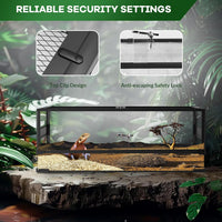Garvee 67 Gallon Reptile Glass Terrarium, Toughened Glass Reptile Tank with Top & Side Screen Ventilation Reptile Terrarium Sliding Door & Anti Escape for Lizard Snake, 48 x 18 x 18 in