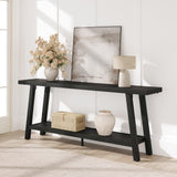 Garvee 70.87" Extra Long Console Table, Narrow Sofa Table Behind Couch, Black Entryway Table for Hallway Living Room Foyer, 70.87"L x 14.02"W, Black