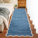 Garvee Scalloped Washable Runner Rugs 2x6 Non Slip Kitchen Rugs Indoor Entryway Rug Blue - Blue