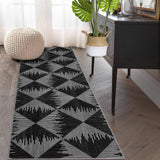 Garvee Washable Runner Rugs 2x6 Low Pile Soft Non-Skid Stain-Resistant Kitchen Rug Black for Entryway Bathroom Laundry Room Bedside - Black