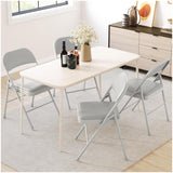 Garvee Folding Chairs 2 Pack with Padded Cushion and Back, Metal Frame, 350 lbs Capacity, Foldable, Portable, Indoor/Outdoor, Beige - Beige