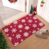 Garvee Christmas Door Mat 2x3 Mat Xmas Snowflake Bath Mat Non-Slip Kithcen Rug Washable Entryway Rug Small Red Carpet Winter Doormat Rubber Back Snowflake Doormats for Indoor Outdoor 2'x3' Red - Red