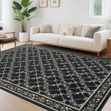 Garvee 8x10 Kitchen Area Rug Black Soft Non-Slip Easy to Clean Mat for Home Decor - Black