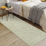 Garvee Runner Rug 2x6 High-Low Pile Ultra Soft Non Slip Stain Resistant No Shedding for Bedroom Bathroom Nursery - Tan & Ivory