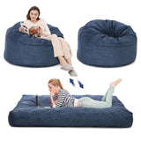 Garvee Bean Bag Chairs, Convertible Bean Bag Chair from Bean Bag to Mattress for Home Living Room - Navy