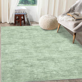 Garvee Solid Green 4x6 Bedroom Area Rug Modern Abstract Area Rug Stain Resistant Small Living Room Rug Contemporary Dining Room Rug Non-Slip Solid Rug Aesthetic Accent Floor Carpet for Kitchen Office - Green