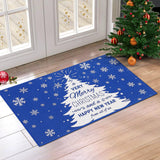 Garvee Christmas Doormat Holiday Door Mat Winter Christmas Deer Indoor/Outdoor Welcome Mat Floor Doormat for Home Decoration Christmas Rug Entryway Front Porch Decor, Blue, 17x29 Inch - Blue Deer