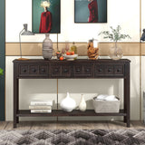 Garvee Rustic Entryway Console Table 60" Long Sofa Table With Drawers Storage For Living Rooms Espresso One Size