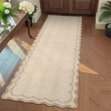 Garvee 2x6 Scalloped Washable Runner Rug, Soft Tan Jute, Non Slip, Kitchen Hallway Entryway, Farmhouse Style, Thin Laundry Mat, Stain Resistant Carpet - Jute