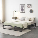 Garvee Queen Size Metal Bed Frame with Unique Arch Design, Sturdy Steel Slats, Noise-Free, Easy Assembly, Black, 10 Inch Height - Black