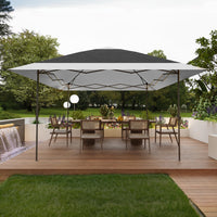 Garvee 12' x 12' Pop-Up Instant Gazebo Tent, Double Roof Patio Gazebo Portable Sun Shelter Outdoor Canopy Tent for Deck, Backyard, Garden, Patio, Lawns, Dark Gray & Light Gray
