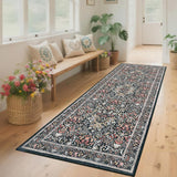 Garvee Home Decor Bedroom Area Rug Printed Black Thin 2x6 Stain Resistant Hallway Runner Rug - Black