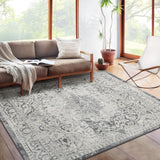 Garvee 8x10 Area Rug Gray Vintage Distressed Non-Shedding Non-Slip Carpet for Living Room Bedroom 7'10"x10'2" - Gray