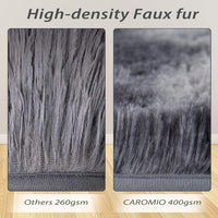 Garvee Fluffy & Sheepskin Dark Grey 24"×71" Area Rug for Bedroom Plush Rug Non-Slip Carpet Shaggy Rug for Living Room Bedroom Dining Room Kitchen Office Nursery Bedroom Decor