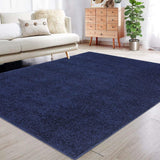 Garvee Premium Shag Area Rug 11x15 Navy Plush Soft Cozy Non-Skid Indoor Carpet for Living Room Bedroom Nursery Home Office - Navy Blue