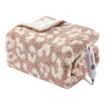 Garvee Electric Blanket Heated Throw, Heated Blanket Soft Double Sherpa Super Cozy with 4 Heating Levels & 4 Hours Auto Off, Overheat Protection, Machine Washable, ETL Certification, Pink 50"x60"