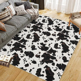 Garvee Wild Animal Milk Cow Print Washable Decorative Rug Non Slip Rubber Backing Western Room Decor 6x9ft Black Tan Mix - Black & Tan  Mix