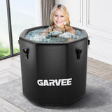 Garvee 186-Gallon Inflatable Ice Bath Tub, Cold Plunge Tub for Athletes with Insulated Lid Military-Grade PVC, Portable Cold Water Therapy Ice Pod for Home Gym Recovery, Black - Black