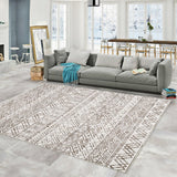Garvee Extra Large Area Rug 10x13 Living Room Rugs 10x13 Washable Large Soft Neutral Boho Checkered Rug Geometric Rugs Farmhouse Rug Indoor Floor Carpet for Bedroom Under Dining Table Home Office - Taupe