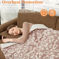 Garvee King Size Electric Blanket, Heated Blanket Dual Control Soft Double Sherpa Cozy with 4 Heating Levels & 10H Auto Off, Over-Heat Protection, Machine Washable, ETL Certification, Pink 90"x100"